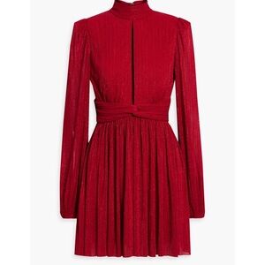 REBECCA VALLANCE
Samantha cutout metallic plissé-tulle mini dress